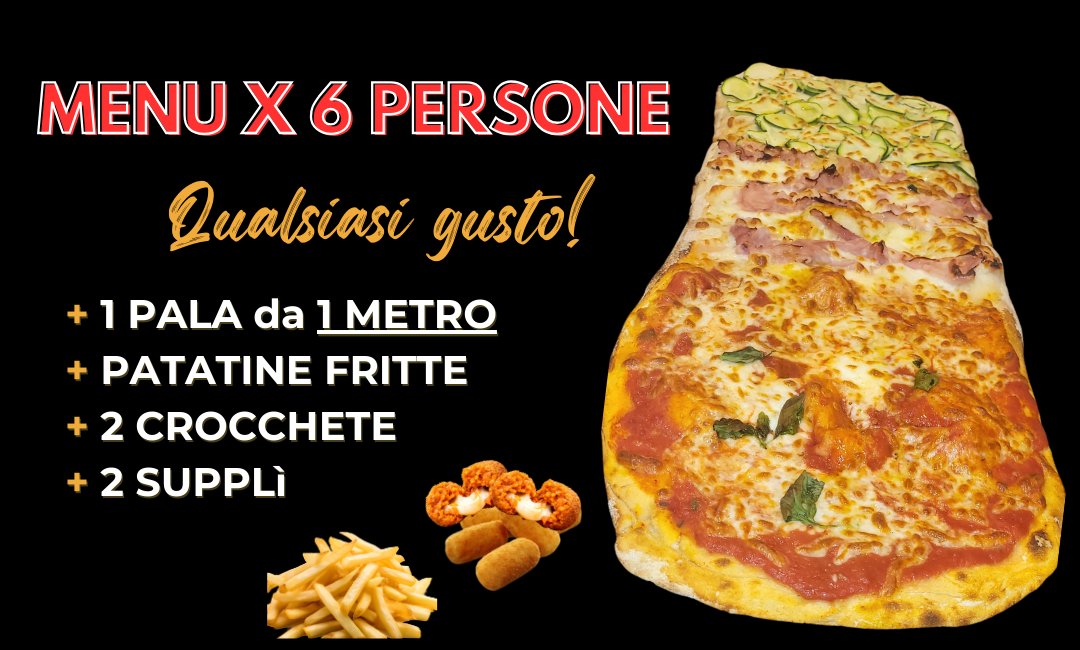 Pala da 1 Metro, Supplì, Crocchette e Patatine Fritte